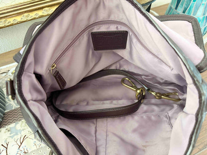 Designer Coach Handbag Eggplant Leather