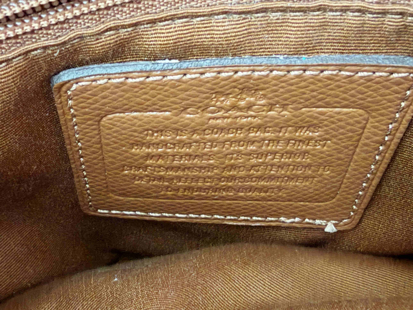 Designer Coach Handbag Small Tan leather