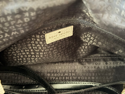 Designer Kate Spade Handbag Light Taupe / Black Leather