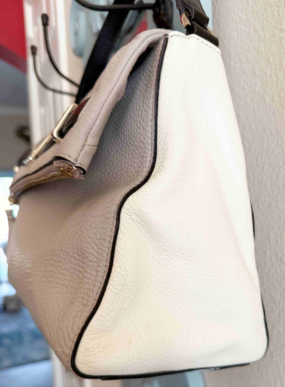 Designer Kate Spade Handbag Light Taupe / Black Leather