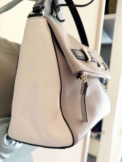 Designer Kate Spade Handbag Light Taupe / Black Leather