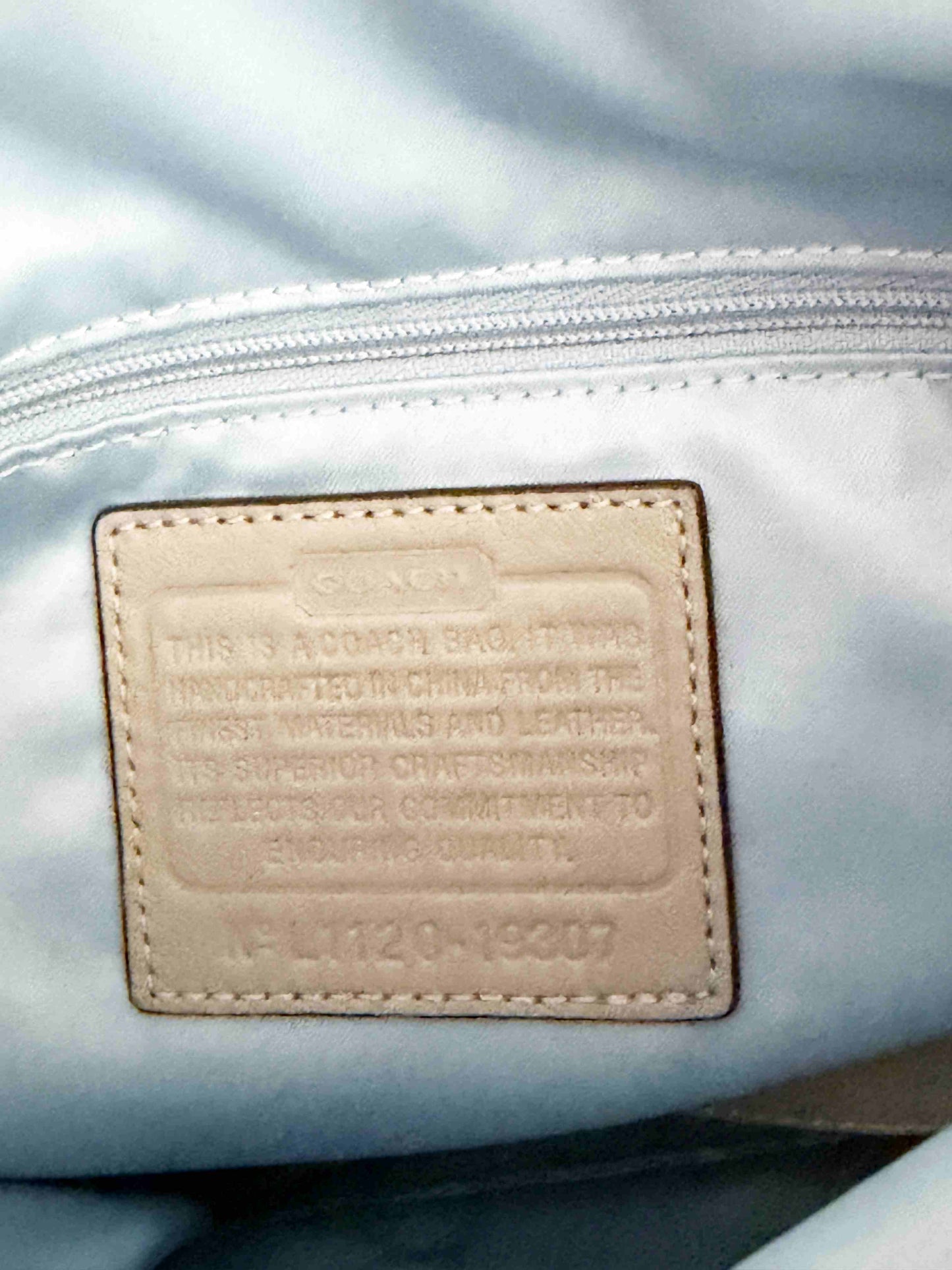 Designer Coach Handbag Light Blue leather