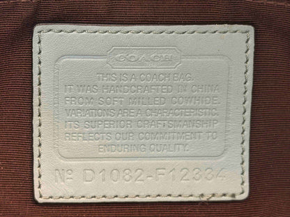 Designer Coach Handbag Blue Brown Leather