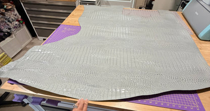 Leather Hide Small Half Hide Grey Crocodile