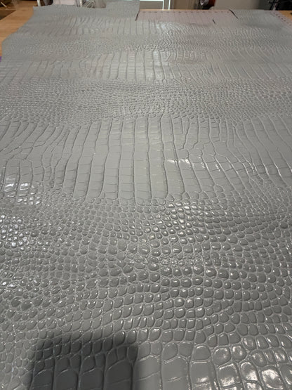 Leather Hide Small Half Hide Grey Crocodile