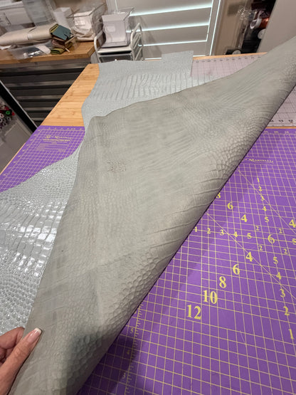 Leather Hide Small Half Hide Grey Crocodile