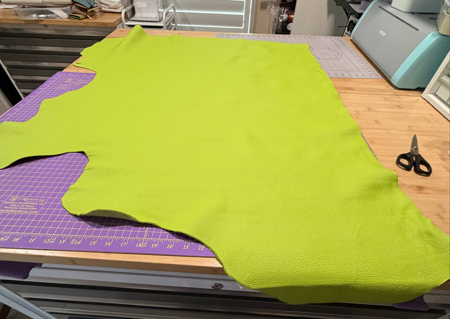 Leather Hide Large Quarter Hide Lime Green