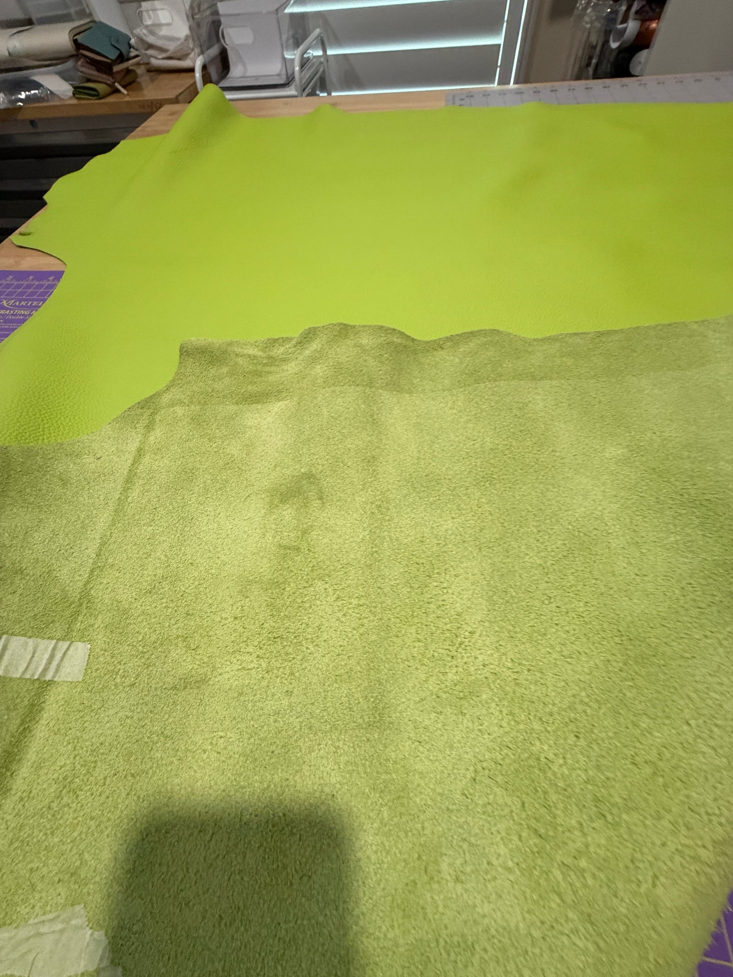 Leather Hide Large Quarter Hide Lime Green