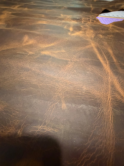 Leather Remnant Distressed Brown Hide