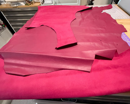 Leather Hide Large full Half Hide Pink - No Skiving needed