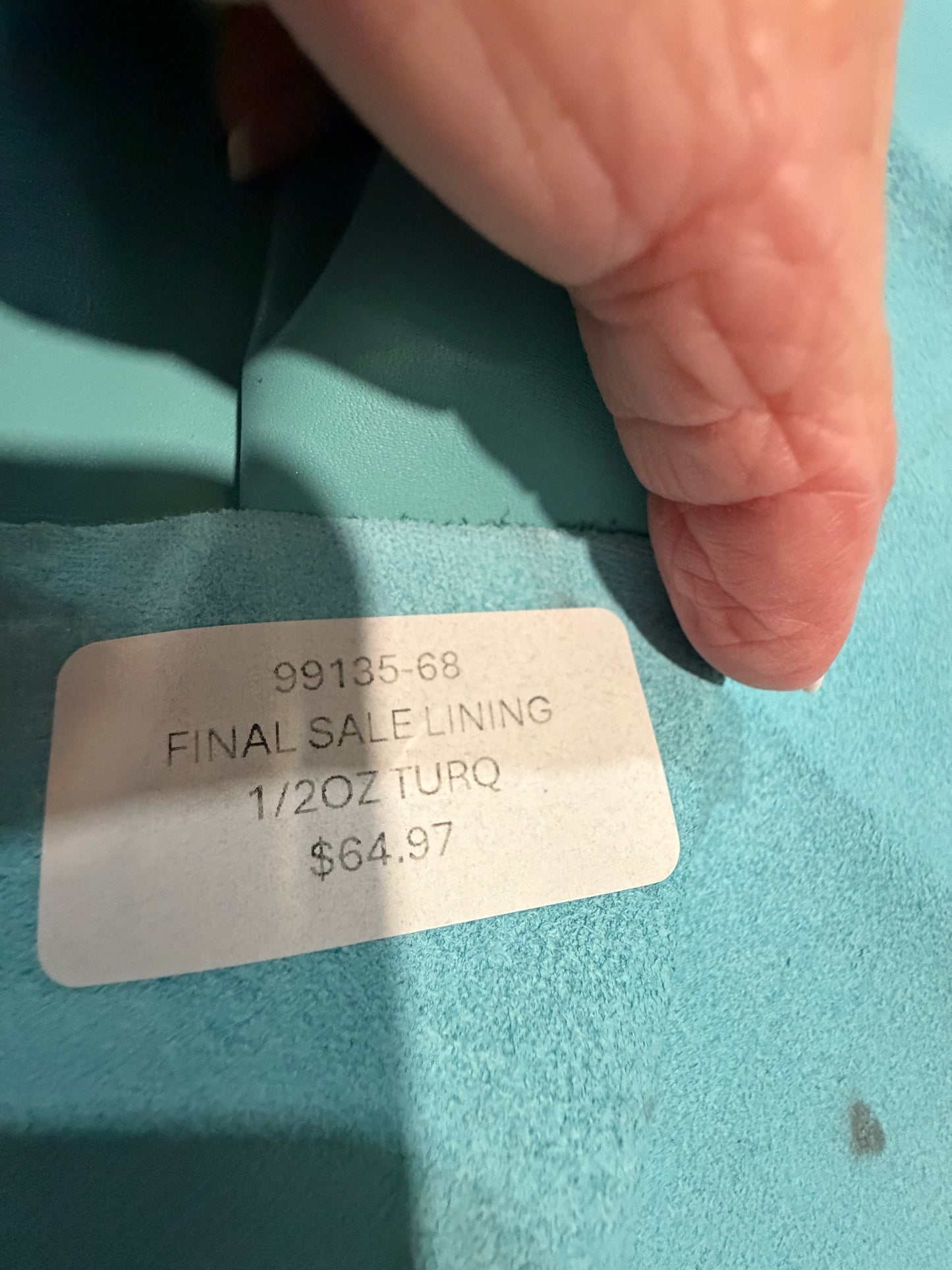 Leather Hide Large full Half Hide Aqua - No Skiving needed