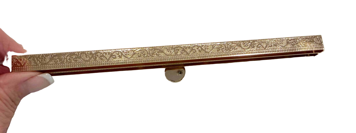 EMBOSSED Purse Bar Clasp Sold Individually 7.5" Choose color