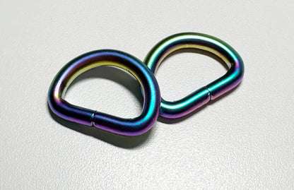 3/4" D Ring Matte Black or Matte Rainbow Set of 4