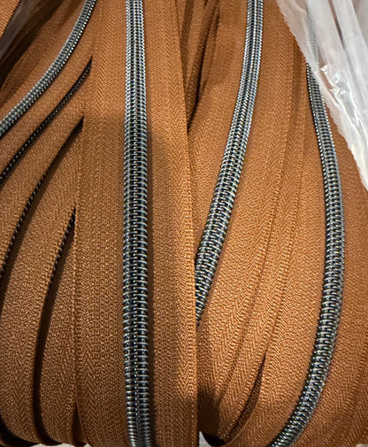 Gunmetal Zipper Tape 3 yard cut