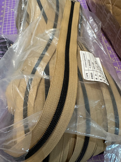 Matte Black #5 Zipper Tape by the 3 yard cut
