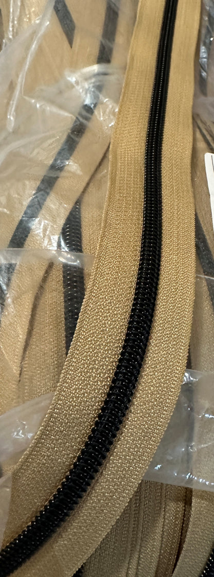 Matte Black #5 Zipper Tape by the 3 yard cut