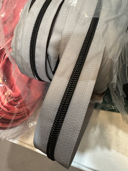 Matte Black #5 Zipper Tape by the 3 yard cut