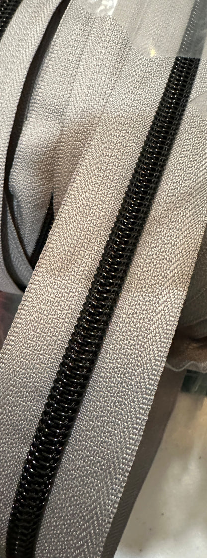 Matte Black #5 Zipper Tape by the 3 yard cut