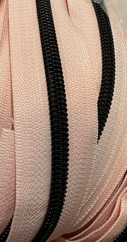 Matte Black #5 Zipper Tape by the 3 yard cut