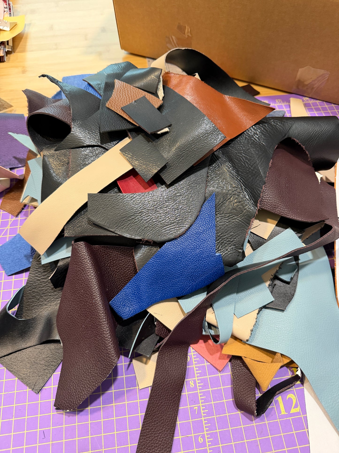 Scrap Boxes - Not really scraps! Vinly, WPC, WRC, Nylon, Zipper Tape & Leather