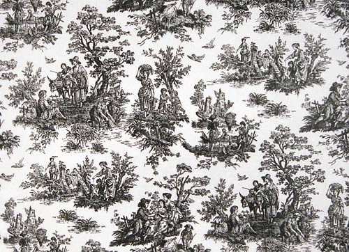 Jamestown Toile Baby Pink White or Black & White fabric | Home Dec Fabric | Premier Prints