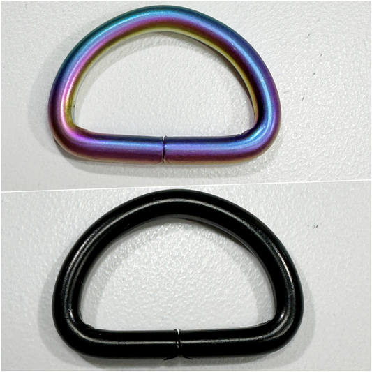 1" D Ring Matte Black or Matte Rainbow Set of 4