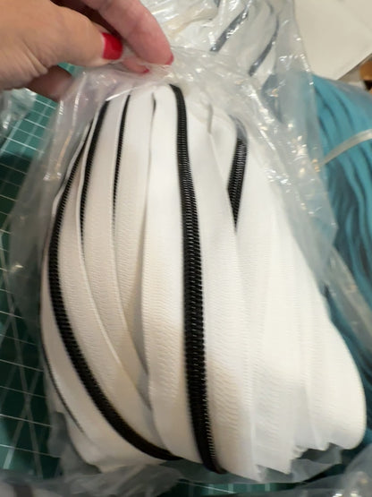 Matte Black #5 Zipper Tape by the 3 yard cut
