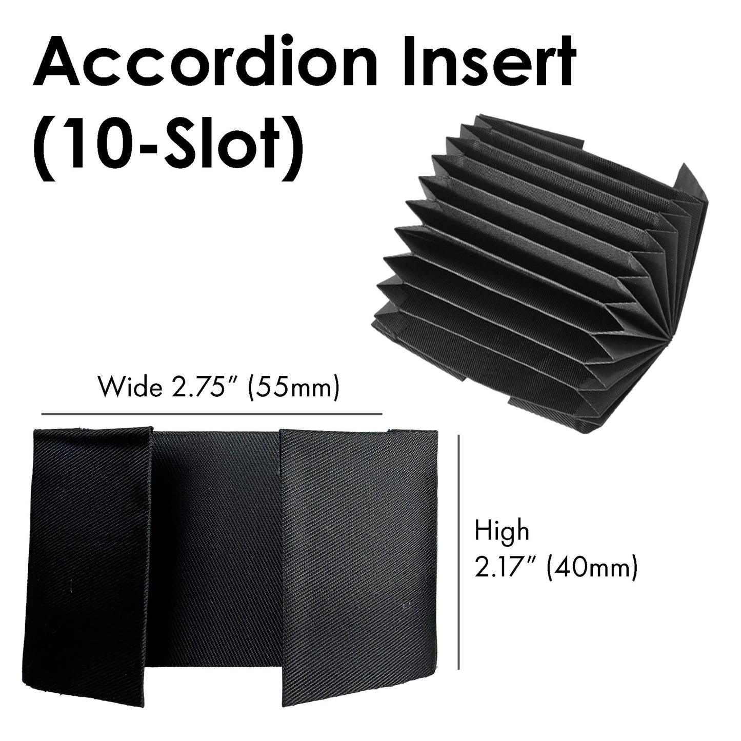 In Stock Accordion Inserts Black or Brown