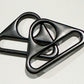 1" Triangular Ring Matte Black, Matte Rainbow or Antique Brass Set of 2