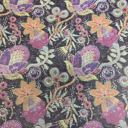 Carrie - Crossbody Shoulder Purse Bag Cork Purple Floral