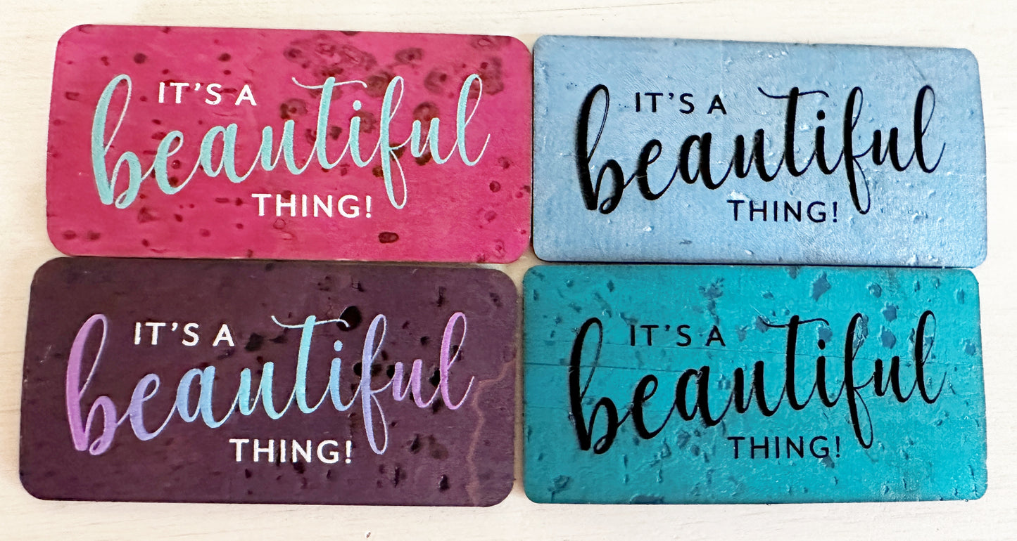 "It's a Beautiful Thing" Cork Tag Set