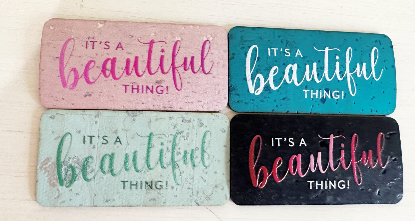 "It's a Beautiful Thing" Cork Tag Set