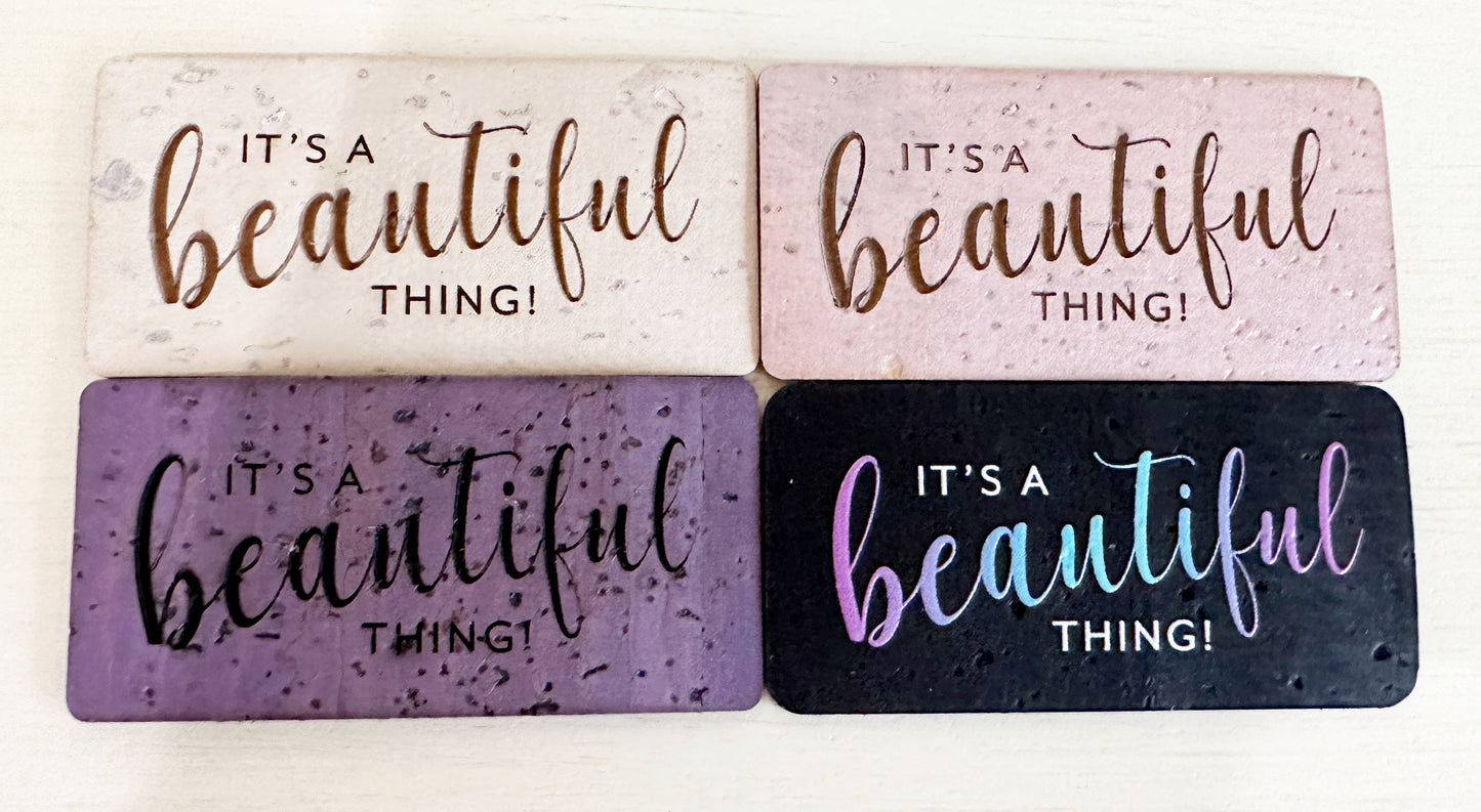 "It's a Beautiful Thing" Cork Tag Set