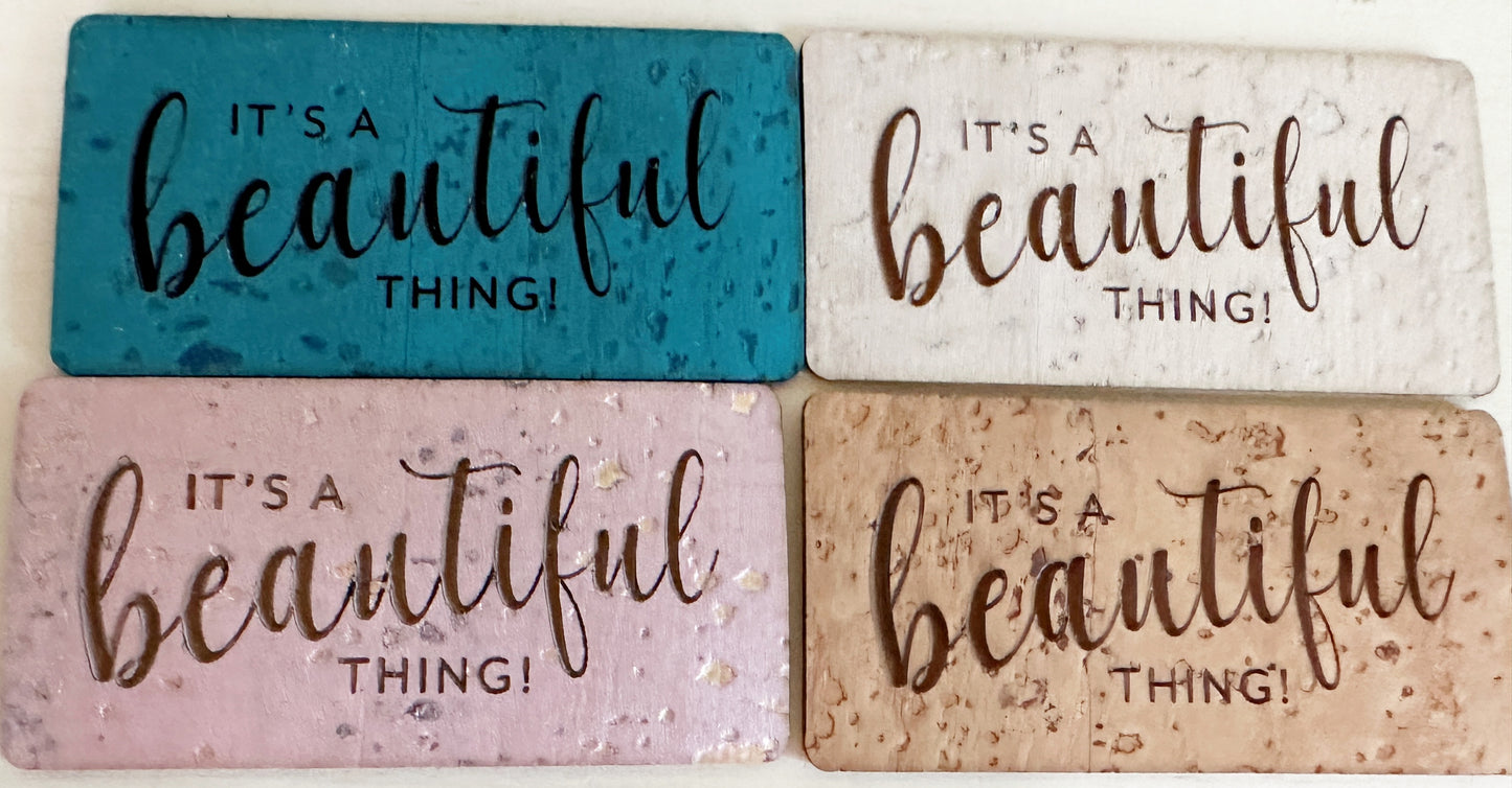 "It's a Beautiful Thing" Cork Tag Set