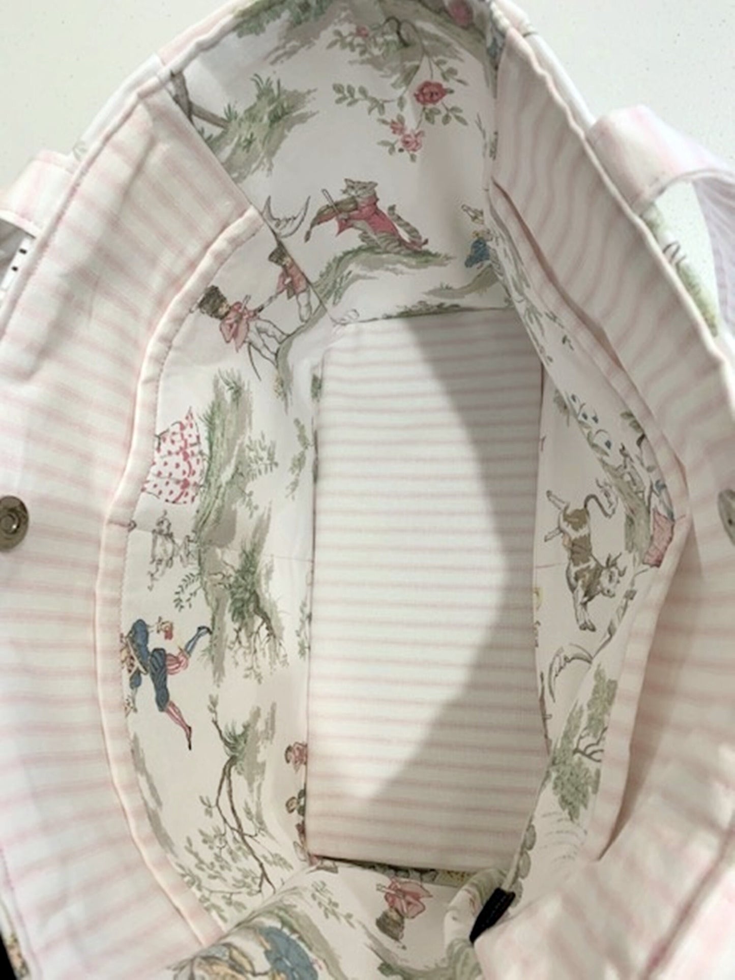 Over the Moon Nursery Rhyme Toile | Diaper Bag Tote | Large Diaperbag Boxy Style