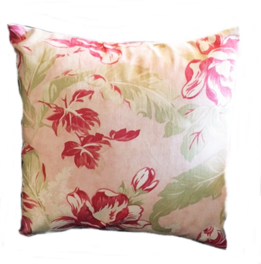 Throw Pillow Cover | Seaside Rose Cottage Chic fabric | Home Decor Accessory