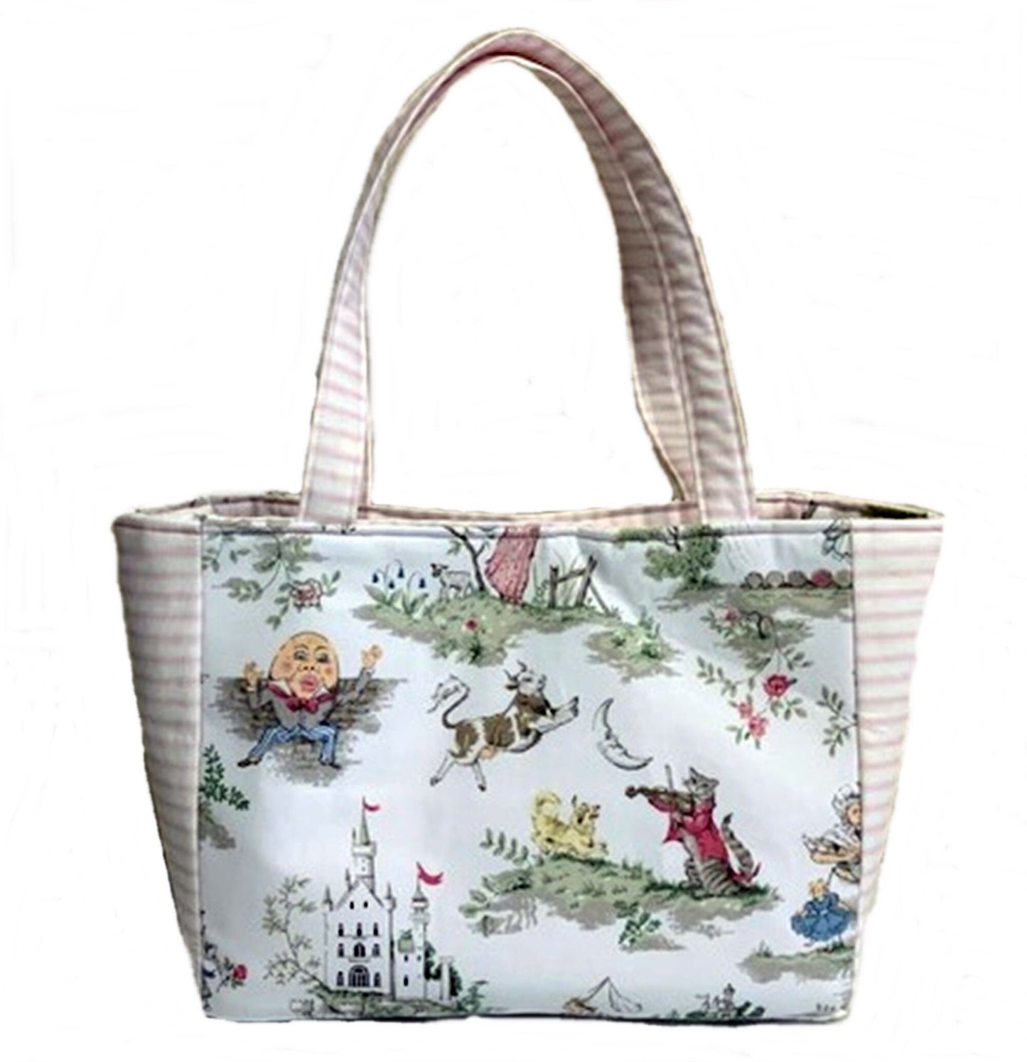 Over the Moon Nursery Rhyme Toile | Diaper Bag Tote | Large Diaperbag Boxy Style