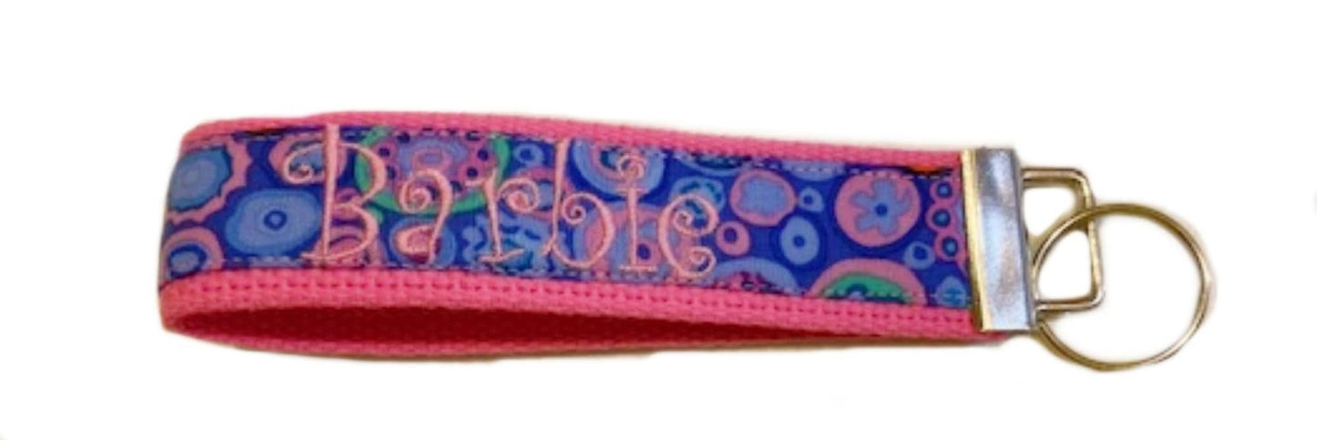 Ladies Key Fob Key Chain Personalized Embroidered Monogram Anytime Gift