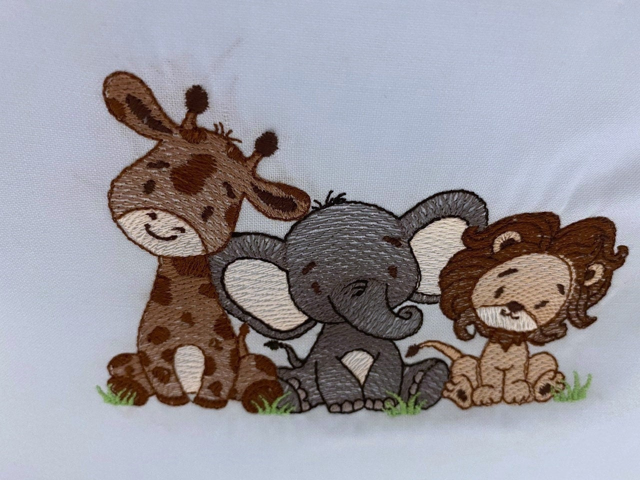 Diaper Caddy Storage Organizer Baby's room Diapers Bottles Embroidered Giraffe Lion Elephant