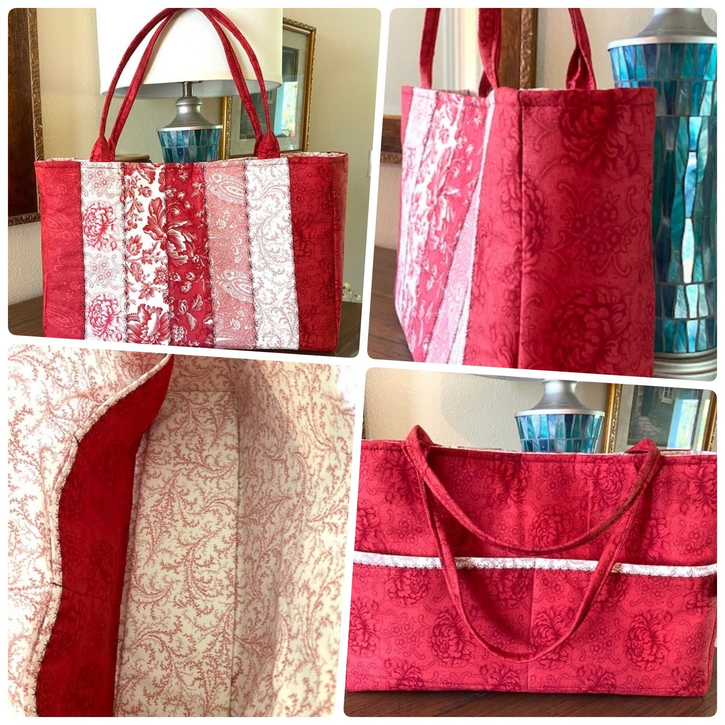 Tote Purse Handbag Patchwork Cranberries fabric 3 Sisters Matching Wallet too