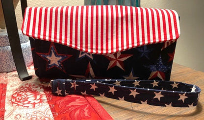 Necessary Clutch Wallet NCW Organizer Credit Cards Zippered Classic Red White Blue Patriotic