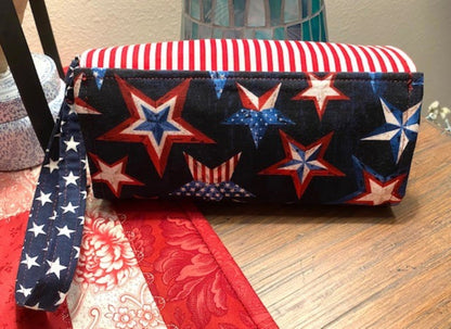 Necessary Clutch Wallet NCW Organizer Credit Cards Zippered Classic Red White Blue Patriotic