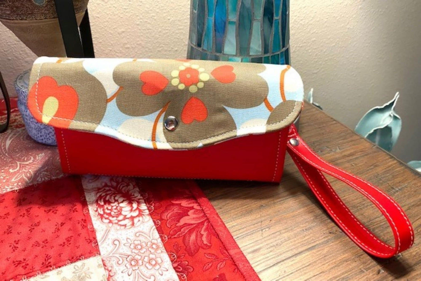 Ready to Ship Necessary Clutch Wallet NCW Organizer Credit Cards Zippered Amy Butler Lotus fabric