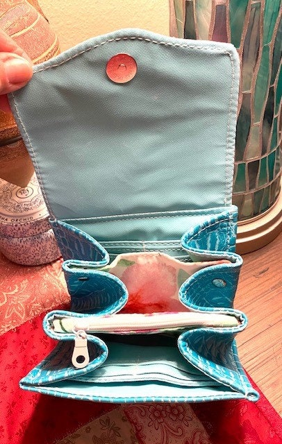 Ready to Ship Necessary Clutch Wallet Mini NCW Organizer Credit Cards Zippered Purple or Aqua