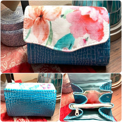 Ready to Ship Necessary Clutch Wallet Mini NCW Organizer Credit Cards Zippered Purple or Aqua