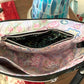 Tote Purse Handbag Black Rainbow Batik & Vinyl / Millefore Grey Interior Crossbody Matching Wallet