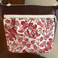 Crossbody Handbag Purse Cranberry Toile / Vinyl Mini Wallet Key fob Ready to Ship