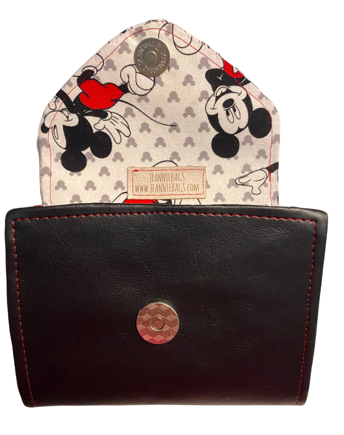 Ready to Ship Wallet Mini Credit Cards Zippered Minnie Mouse Black Vinyl
