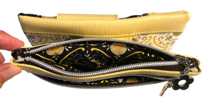 Ladies Wallet Organizer Yellow Vinyl Bee Joyful fabrics Winterberry Wallet