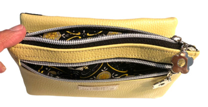 Ladies Wallet Organizer Yellow Vinyl Bee Joyful fabrics Winterberry Wallet